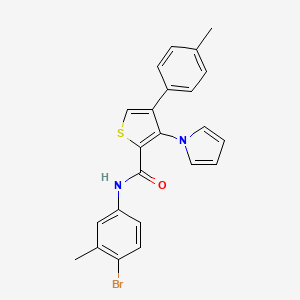 molecular formula C23H19BrN2OS B2445573 N-(4-溴-3-甲基苯基)-4-(4-甲基苯基)-3-(1H-吡咯-1-基)噻吩-2-甲酰胺 CAS No. 1359454-26-4