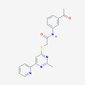 N-(3-acetylphenyl)-2-((2-methyl-6-(pyridin-2-yl)pyrimidin-4-yl)thio)acetamide