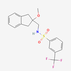 molecular formula C18H18F3NO3S B2445578 N-((2-methoxy-2,3-dihydro-1H-inden-2-yl)methyl)-3-(trifluoromethyl)benzenesulfonamide CAS No. 2034347-04-9