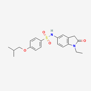 molecular formula C20H24N2O4S B2445583 N-(1-乙基-2-氧代吲哚啉-5-基)-4-异丁氧基苯磺酰胺 CAS No. 921557-69-9