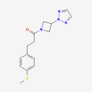 molecular formula C15H18N4OS B2445591 1-(3-(2H-1,2,3-triazol-2-yl)azetidin-1-yl)-3-(4-(methylthio)phenyl)propan-1-one CAS No. 2176069-68-2