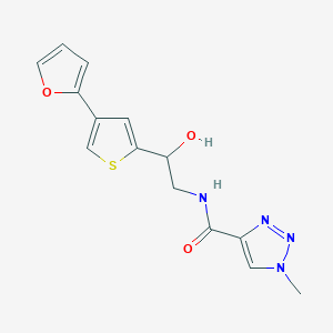 molecular formula C14H14N4O3S B2445594 N-[2-[4-(Furan-2-yl)thiophen-2-yl]-2-hydroxyethyl]-1-methyltriazole-4-carboxamide CAS No. 2380063-67-0