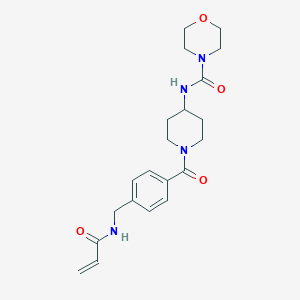 molecular formula C21H28N4O4 B2445616 N-[1-[4-[(Prop-2-enoylamino)methyl]benzoyl]piperidin-4-yl]morpholine-4-carboxamide CAS No. 2361705-07-7