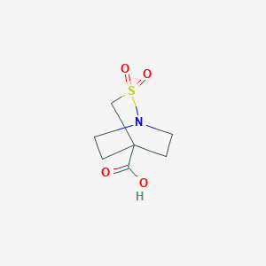 molecular formula C7H11NO4S B2445619 2,2-二氧代-2λ⁶-硫杂-1-氮杂双环[2.2.2]辛烷-4-羧酸 CAS No. 2287300-30-3