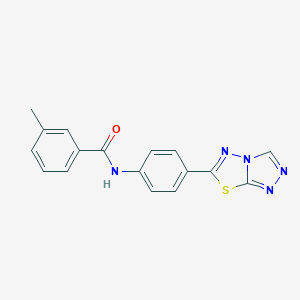 molecular formula C17H13N5OS B244562 3-methyl-N-(4-[1,2,4]triazolo[3,4-b][1,3,4]thiadiazol-6-ylphenyl)benzamide 