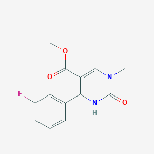 molecular formula C15H17FN2O3 B2445628 Ethyl 4-(3-fluorophenyl)-1,6-dimethyl-2-oxo-1,2,3,4-tetrahydro-5-pyrimidinecarboxylate CAS No. 342596-78-5