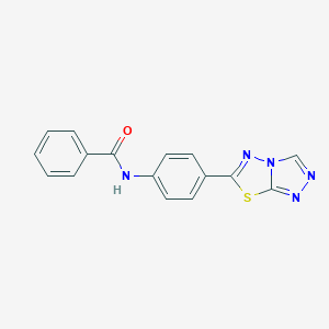 molecular formula C16H11N5OS B244563 N-(4-[1,2,4]triazolo[3,4-b][1,3,4]thiadiazol-6-ylphenyl)benzamide 
