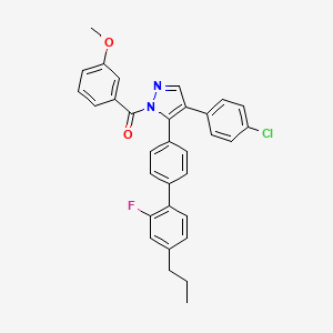 molecular formula C32H26ClFN2O2 B2445635 [4-(4-chlorophenyl)-5-(2'-fluoro-4'-propyl[1,1'-biphenyl]-4-yl)-1H-pyrazol-1-yl](3-methoxyphenyl)methanone CAS No. 477762-84-8