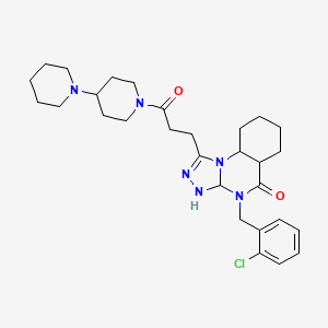 molecular formula C29H33ClN6O2 B2445637 1-(3-{[1,4'-bipiperidine]-1'-yl}-3-oxopropyl)-4-[(2-chlorophenyl)methyl]-4H,5H-[1,2,4]triazolo[4,3-a]quinazolin-5-one CAS No. 902964-10-7