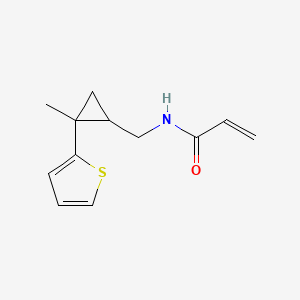 molecular formula C12H15NOS B2445658 N-{[2-methyl-2-(thiophen-2-yl)cyclopropyl]methyl}prop-2-enamide CAS No. 2094285-22-8