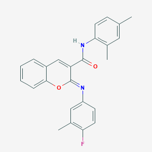 molecular formula C25H21FN2O2 B2445665 (2Z)-N-(2,4-dimethylphenyl)-2-[(4-fluoro-3-methylphenyl)imino]-2H-chromene-3-carboxamide CAS No. 1327179-89-4