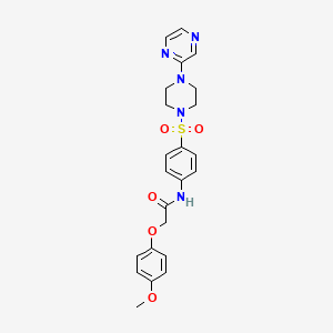 2-(4-methoxyphenoxy)-N-(4-((4-(pyrazin-2-yl)piperazin-1-yl)sulfonyl)phenyl)acetamide