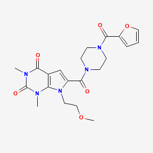 6-(4-(furan-2-carbonyl)piperazine-1-carbonyl)-7-(2-methoxyethyl)-1,3-dimethyl-1H-pyrrolo[2,3-d]pyrimidine-2,4(3H,7H)-dione