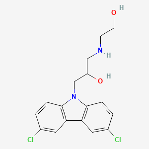 molecular formula C17H18Cl2N2O2 B2445677 1-(3,6-dichloro-9H-carbazol-9-yl)-3-((2-hydroxyethyl)amino)propan-2-ol CAS No. 301160-67-8