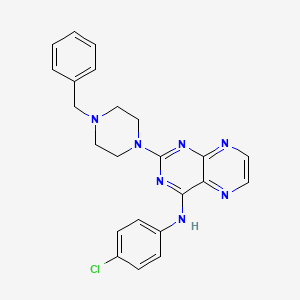 molecular formula C23H22ClN7 B2445678 2-(4-benzylpiperazin-1-yl)-N-(4-chlorophenyl)pteridin-4-amine CAS No. 946289-19-6