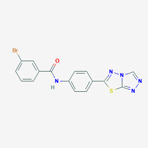 molecular formula C16H10BrN5OS B244568 3-bromo-N-(4-[1,2,4]triazolo[3,4-b][1,3,4]thiadiazol-6-ylphenyl)benzamide 
