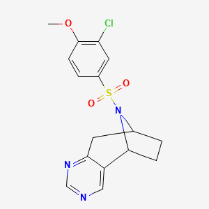 molecular formula C16H16ClN3O3S B2445683 (5R,8S)-10-((3-chloro-4-methoxyphenyl)sulfonyl)-6,7,8,9-tetrahydro-5H-5,8-epiminocyclohepta[d]pyrimidine CAS No. 1903109-41-0