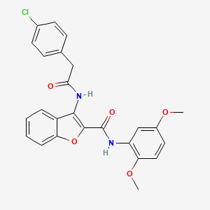 3-(2-(4-chlorophenyl)acetamido)-N-(2,5-dimethoxyphenyl)benzofuran-2-carboxamide