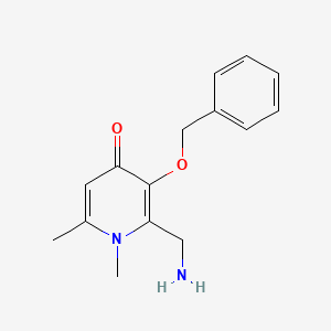 molecular formula C15H18N2O2 B2445686 4(1H)-吡啶酮，2-(氨基甲基)-1,6-二甲基-3-(苯甲氧基)- CAS No. 401792-02-7