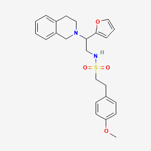molecular formula C24H28N2O4S B2445695 N-(2-(3,4-二氢异喹啉-2(1H)-基)-2-(呋喃-2-基)乙基)-2-(4-甲氧基苯基)乙磺酰胺 CAS No. 1211173-71-5