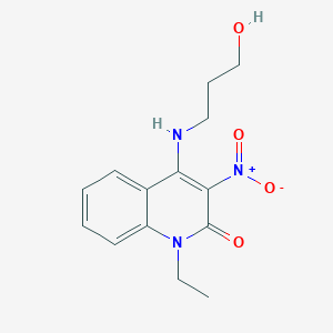 1-Ethyl-4-(3-hydroxypropylamino)-3-nitroquinolin-2-one