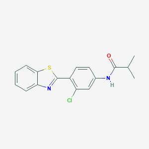 molecular formula C17H15ClN2OS B244570 N-[4-(1,3-benzothiazol-2-yl)-3-chlorophenyl]-2-methylpropanamide 