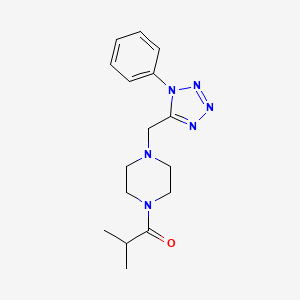 molecular formula C16H22N6O B2445708 2-甲基-1-(4-((1-苯基-1H-四唑-5-基)甲基)哌嗪-1-基)丙-1-酮 CAS No. 1021253-59-7