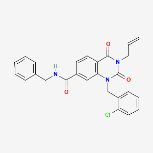 molecular formula C26H22ClN3O3 B2445709 3-allyl-N-benzyl-1-(2-chlorobenzyl)-2,4-dioxo-1,2,3,4-tetrahydroquinazoline-7-carboxamide CAS No. 866349-21-5