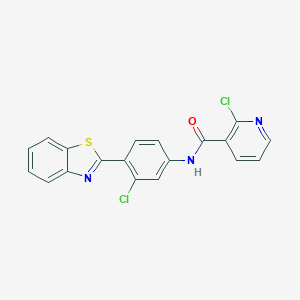 molecular formula C19H11Cl2N3OS B244571 N-[4-(1,3-benzothiazol-2-yl)-3-chlorophenyl]-2-chloronicotinamide 