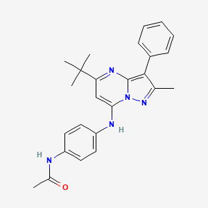 molecular formula C25H27N5O B2445714 N-{4-[(5-tert-butyl-2-methyl-3-phenylpyrazolo[1,5-a]pyrimidin-7-yl)amino]phenyl}acetamide CAS No. 900283-33-2