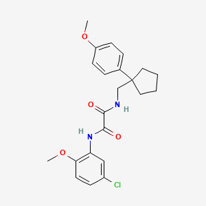 molecular formula C22H25ClN2O4 B2445718 N1-(5-chloro-2-methoxyphenyl)-N2-((1-(4-methoxyphenyl)cyclopentyl)methyl)oxalamide CAS No. 1091398-60-5