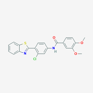 molecular formula C22H17ClN2O3S B244572 N-[4-(1,3-benzothiazol-2-yl)-3-chlorophenyl]-3,4-dimethoxybenzamide 