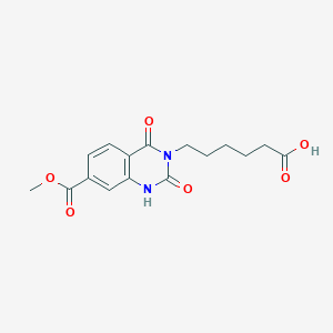 molecular formula C16H18N2O6 B2445720 6-(7-methoxycarbonyl-2,4-dioxo-1H-quinazolin-3-yl)hexanoic acid CAS No. 688774-08-5