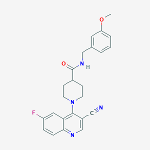 molecular formula C24H23FN4O2 B2445722 N-(2-chloro-4-fluorophenyl)-8-methoxy-2-(thiomorpholin-4-ylcarbonyl)quinolin-4-amine CAS No. 1207038-04-7
