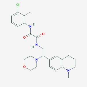 molecular formula C25H31ClN4O3 B2445729 N1-(3-chloro-2-methylphenyl)-N2-(2-(1-methyl-1,2,3,4-tetrahydroquinolin-6-yl)-2-morpholinoethyl)oxalamide CAS No. 922120-49-8