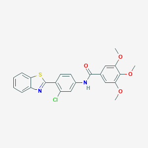 molecular formula C23H19ClN2O4S B244573 N-[4-(1,3-benzothiazol-2-yl)-3-chlorophenyl]-3,4,5-trimethoxybenzamide 