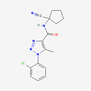 molecular formula C16H16ClN5O B2445732 1-(2-chlorophenyl)-N-(1-cyanocyclopentyl)-5-methyl-1H-1,2,3-triazole-4-carboxamide CAS No. 1311581-82-4