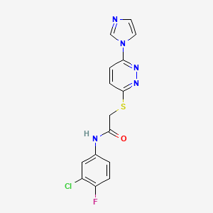 2-((6-(1H-imidazol-1-yl)pyridazin-3-yl)thio)-N-(3-chloro-4-fluorophenyl)acetamide