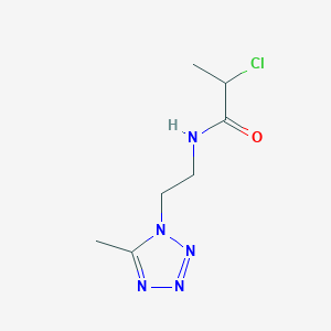 molecular formula C7H12ClN5O B2445750 2-Chloro-N-[2-(5-methyltetrazol-1-yl)ethyl]propanamide CAS No. 2411314-94-6