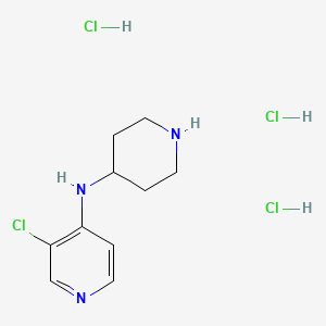 molecular formula C10H17Cl4N3 B2445751 3-Chloro-N-(piperidin-4-yl)pyridin-4-amine trihydrochloride CAS No. 1779134-07-4