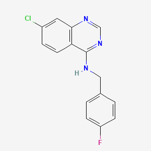molecular formula C15H11ClFN3 B2445753 7-chloro-N-(4-fluorobenzyl)-4-quinazolinamine CAS No. 477861-93-1