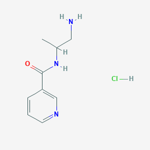 molecular formula C9H14ClN3O B2445764 N-(1-氨基丙烷-2-基)吡啶-3-甲酰胺;盐酸盐 CAS No. 2260931-35-7