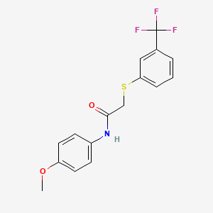 molecular formula C16H14F3NO2S B2445769 N-(4-methoxyphenyl)-2-{[3-(trifluoromethyl)phenyl]sulfanyl}acetamide CAS No. 339097-43-7
