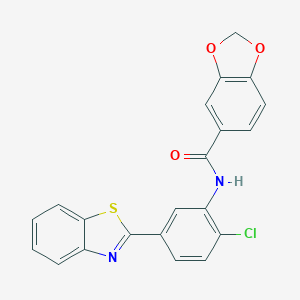 N-[5-(1,3-benzothiazol-2-yl)-2-chlorophenyl]-1,3-benzodioxole-5-carboxamide