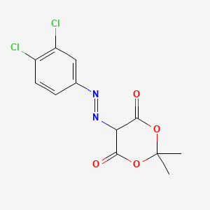 molecular formula C12H10Cl2N2O4 B2445775 5-((3,4-Dichlorophenyl)diazenyl)-2,2-dimethyl-1,3-dioxane-4,6-dione CAS No. 1024861-10-6