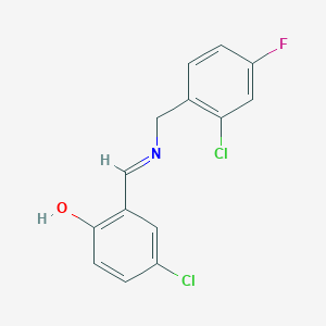 4-chloro-2-{(E)-[(2-chloro-4-fluorobenzyl)imino]methyl}phenol
