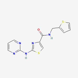 2-(pyrimidin-2-ylamino)-N-(thiophen-2-ylmethyl)thiazole-4-carboxamide