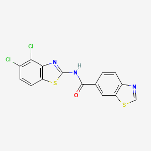 molecular formula C15H7Cl2N3OS2 B2445786 N-(4,5-二氯-1,3-苯并噻唑-2-基)-1,3-苯并噻唑-6-甲酰胺 CAS No. 862807-37-2