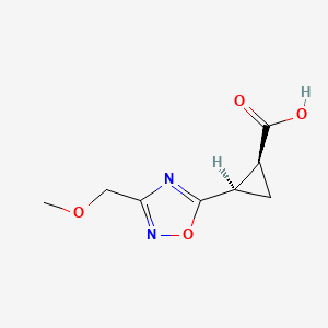 molecular formula C8H10N2O4 B2445789 (1S,2R)-2-[3-(Methoxymethyl)-1,2,4-oxadiazol-5-yl]cyclopropane-1-carboxylic acid CAS No. 2361609-36-9