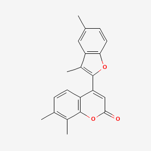 molecular formula C21H18O3 B2445792 4-(3,5-Dimethyl-1-benzofuran-2-yl)-7,8-dimethylchromen-2-one CAS No. 637753-37-8